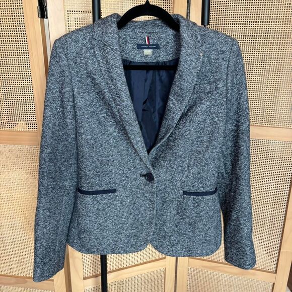TOMMY HILFIGER Buttoned Heather Blazer Jacket size 2 - Picture 6 of 7